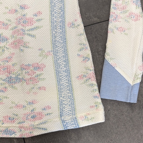 We The Free XS Thermal Waffle Floral Long Sleeve Top Free People Rose - Picture 5 of 8